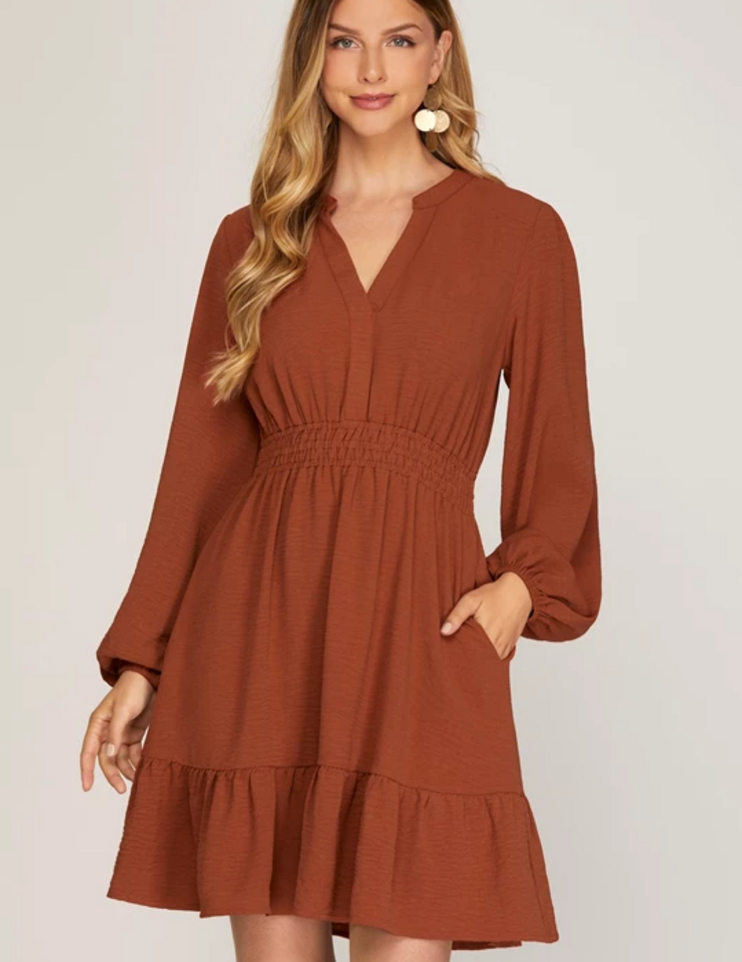 Cinnamon Long Sleeve Dress