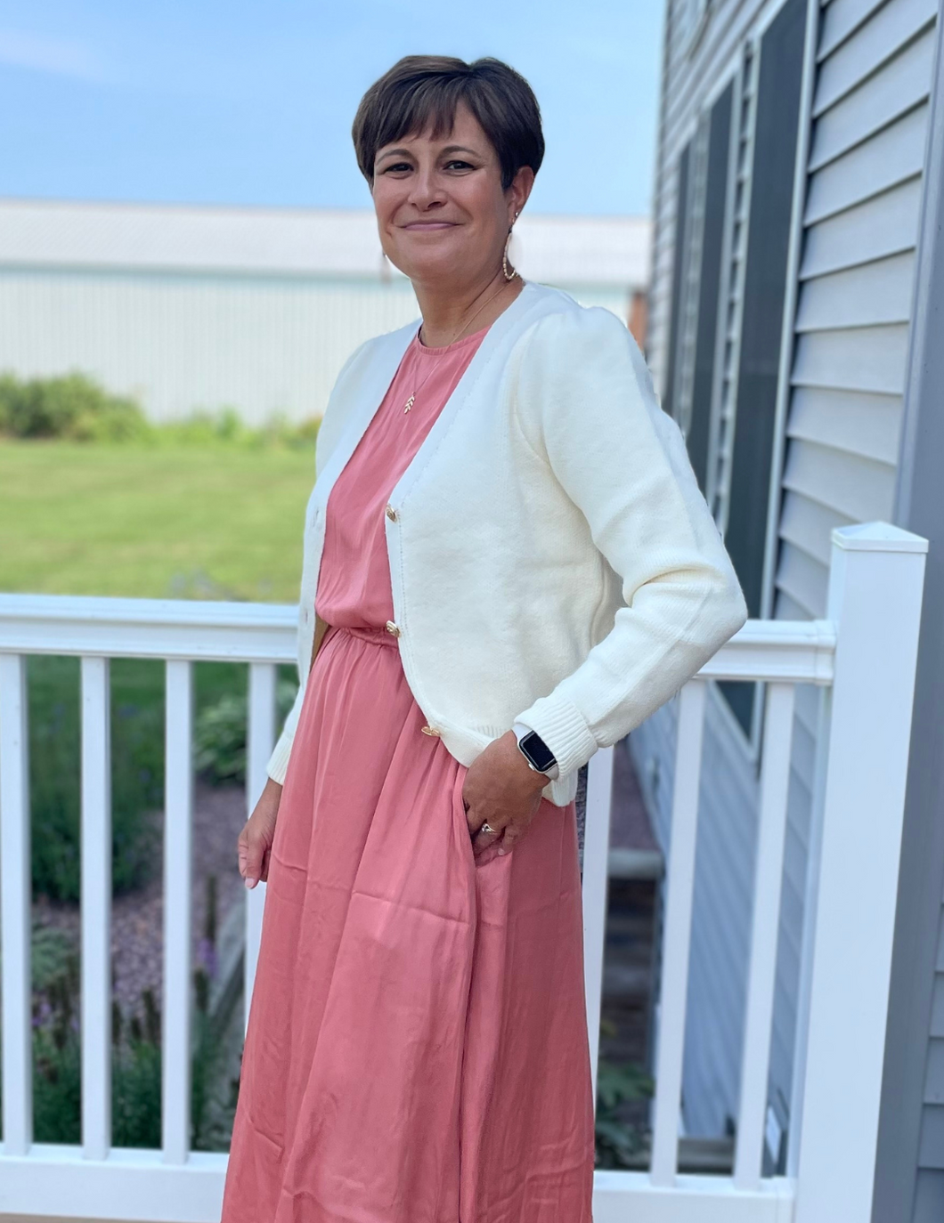 Cream Button Down Cardigan