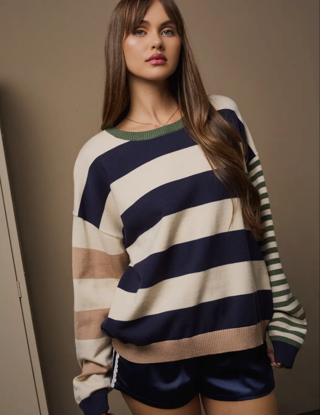 Cream Multi Stripe Sweater