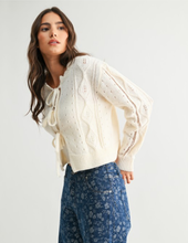 Load image into Gallery viewer, Cream Tie Front Cardigan
