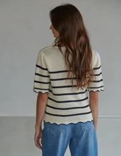 Load image into Gallery viewer, Cream/Black Striped Sweater
