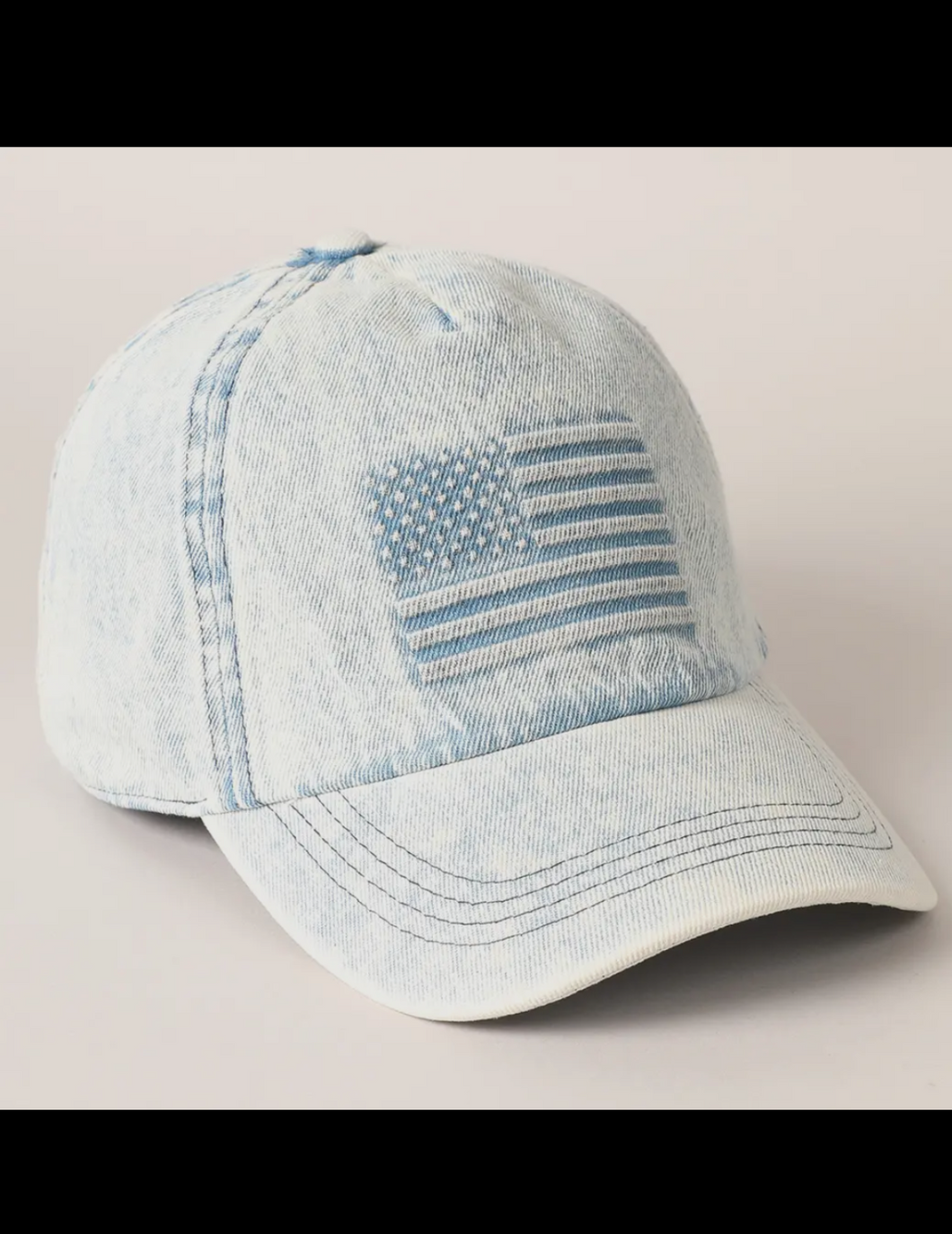 Denim American Flag Hat