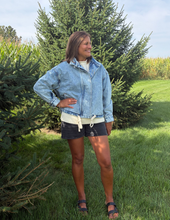 Load image into Gallery viewer, Denim Funnel Neck Jacket
