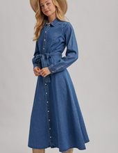 Load image into Gallery viewer, Denim Belted Dress
