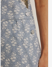 Load image into Gallery viewer, Dusty Blue Floral Overalls
