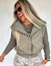 Load image into Gallery viewer, Dusty Olive Puffer Vest
