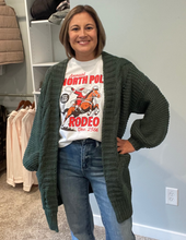 Load image into Gallery viewer, Forest Green Cable Cardigan
