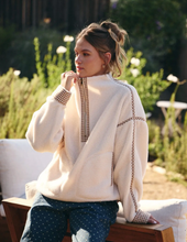 Load image into Gallery viewer, Gingham Trim Sherpa Pullover
