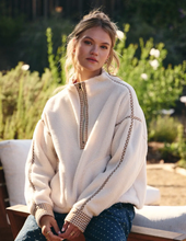 Load image into Gallery viewer, Gingham Trim Sherpa Pullover
