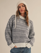 Load image into Gallery viewer, Grey Patterned Knit Sweater
