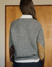 Load image into Gallery viewer, Grey Argyle Sweater
