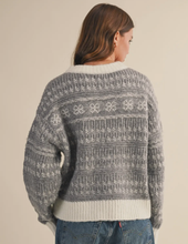 Load image into Gallery viewer, Grey Patterned Knit Sweater
