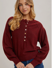 Load image into Gallery viewer, Half-Button Knit Sweater
