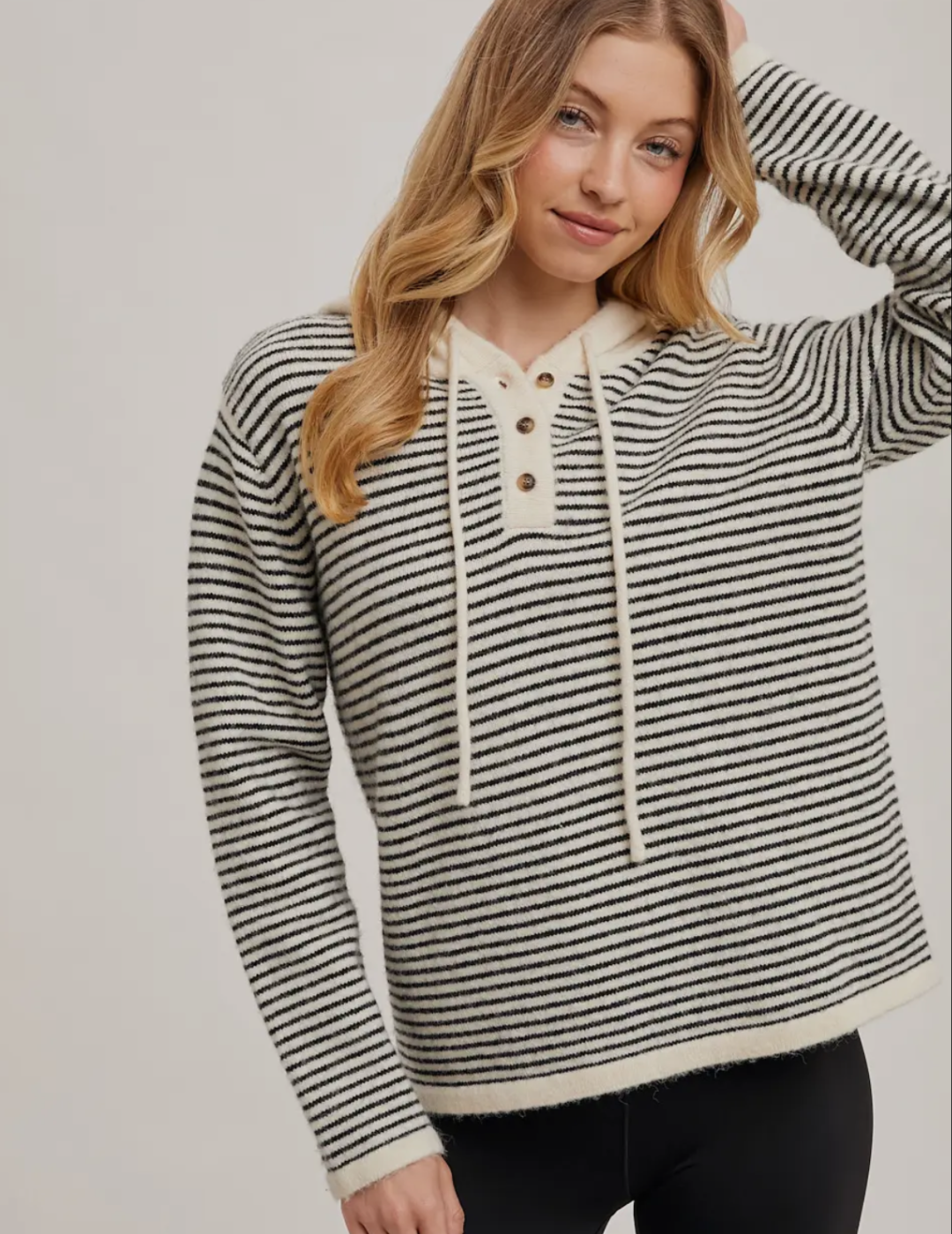 Hooded henley sweater on sale