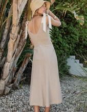 Load image into Gallery viewer, Taupe Linen Striped Dress
