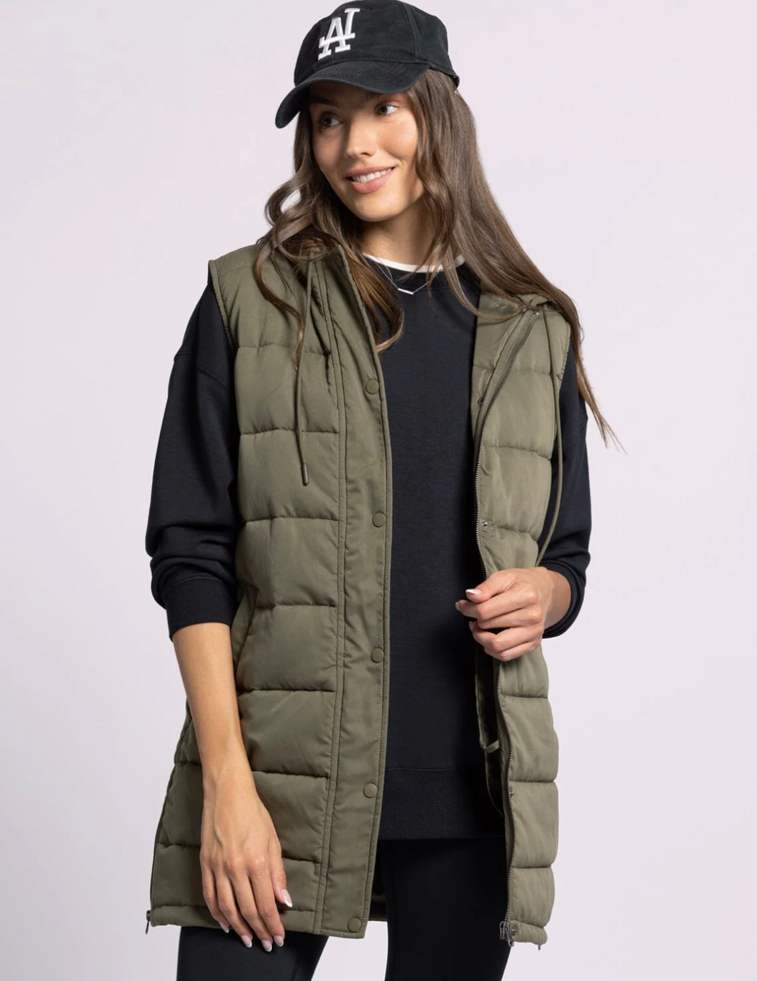 Long Olive Green Vest