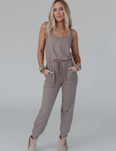 Load image into Gallery viewer, Mocha Jumpsuit and Cardigan Set
