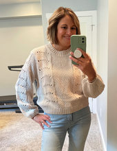 Load image into Gallery viewer, Oatmeal Scallop Sweater
