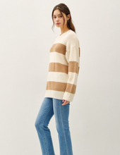 Load image into Gallery viewer, Oatmeal Striped Sweater
