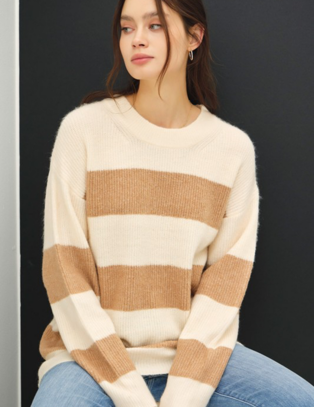 Oatmeal Striped Sweater