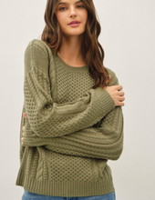 Load image into Gallery viewer, Olive Cable Knit Sweater

