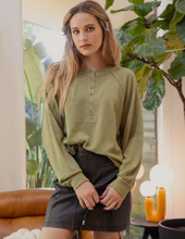 Load image into Gallery viewer, Olive Henley Top
