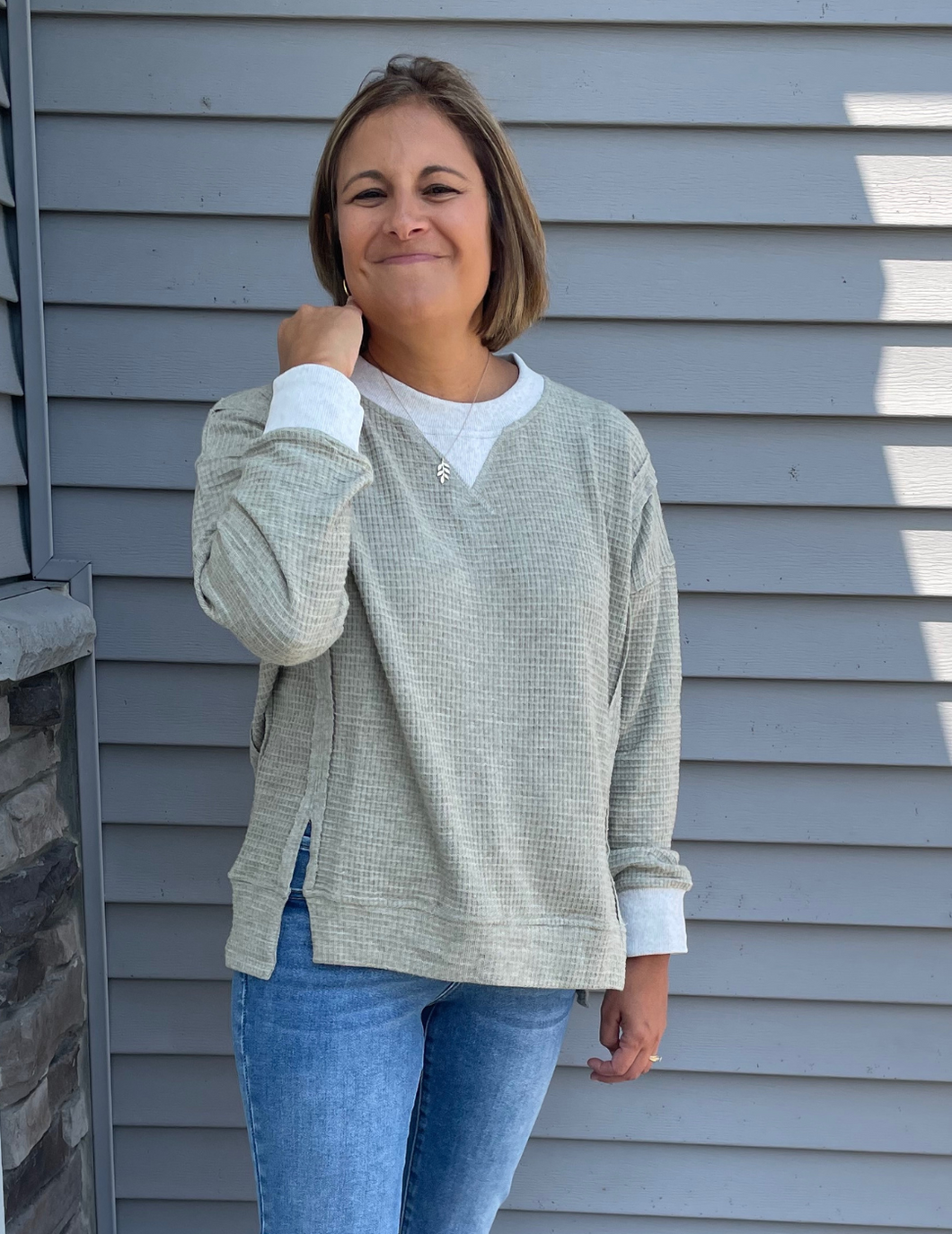 Olive  Oversized Pullover