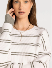 Load image into Gallery viewer, Ivory &amp; Olive Striped Sweater
