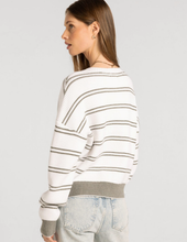Load image into Gallery viewer, Ivory &amp; Olive Striped Sweater
