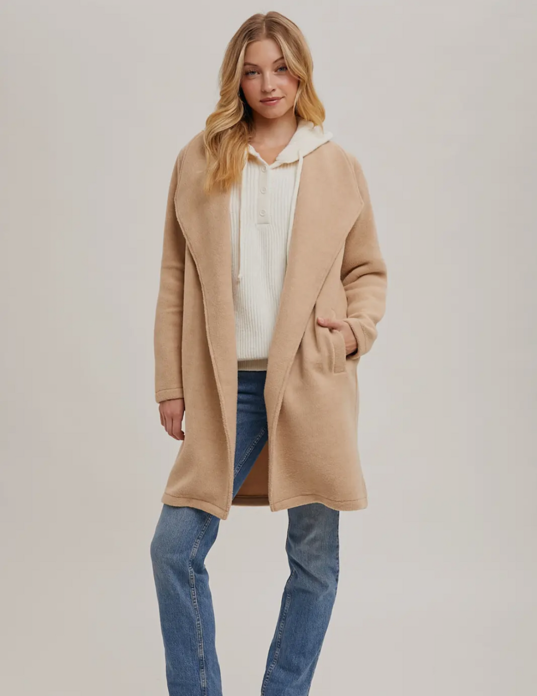 Open Front Knit Coat