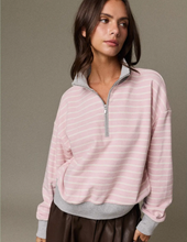 Load image into Gallery viewer, Pink/White Striped Pullover
