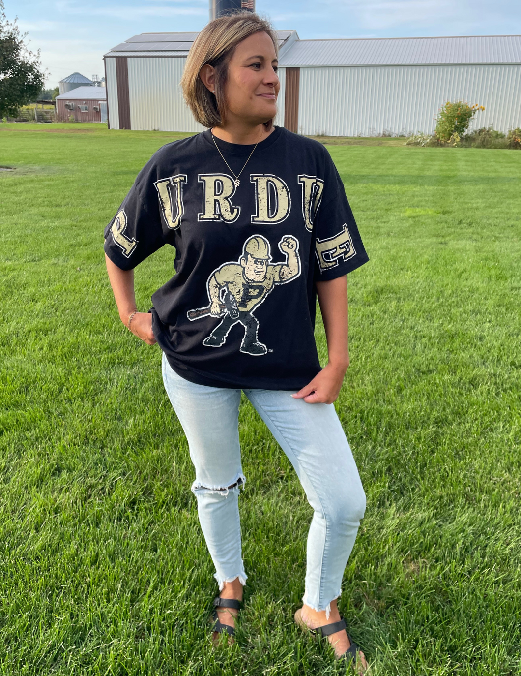 Purdue Oversized Band Tee