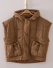 Load image into Gallery viewer, Quilted Hooded Puffer Vest
