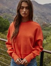 Load image into Gallery viewer, Red Orange Ribbed Sweater
