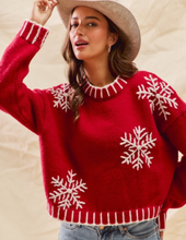 Load image into Gallery viewer, Red Snow Flake Sweater
