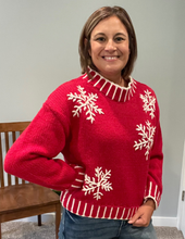 Load image into Gallery viewer, Red Snow Flake Sweater
