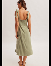 Load image into Gallery viewer, Sage Linen Midi Dress
