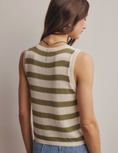 Load image into Gallery viewer, Sage Striped Lightweight Vest
