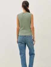 Load image into Gallery viewer, Sage Ribbed Sweater Tank

