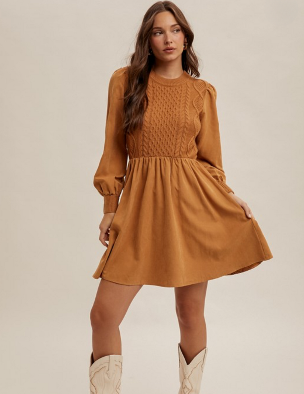 Sweater Contrast Dress