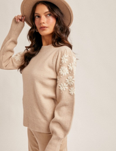 Load image into Gallery viewer, Taupe Bubble Sleeve Sweater
