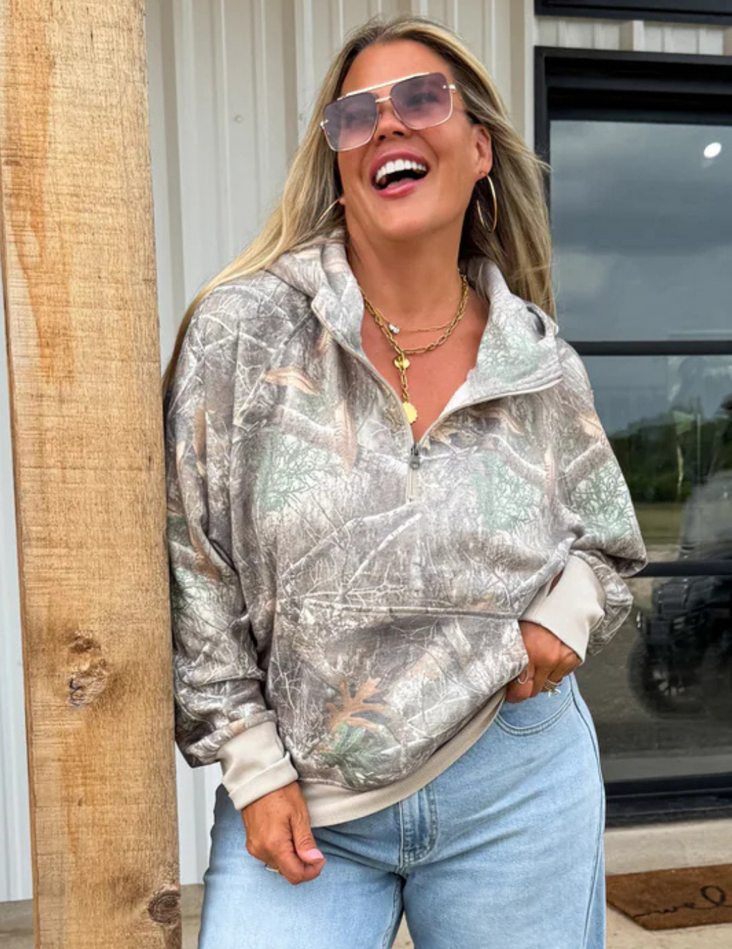 Camo Quarter Zip Pullover