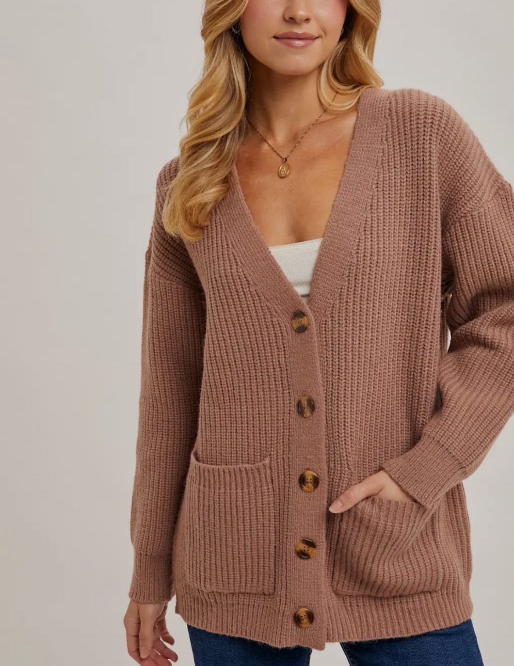 Latte Knit Sweater Cardigan